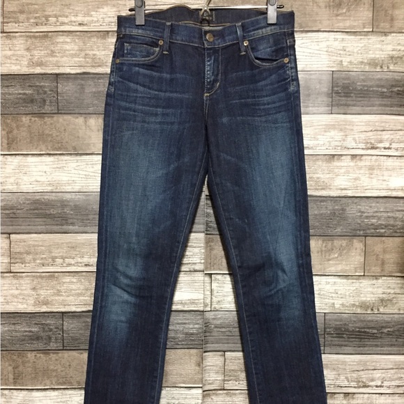 Citizens Of Humanity Ava Low Rise Straight Leg Jeans Women 27x34 Dark Wash Blue - Picture 5 of 10